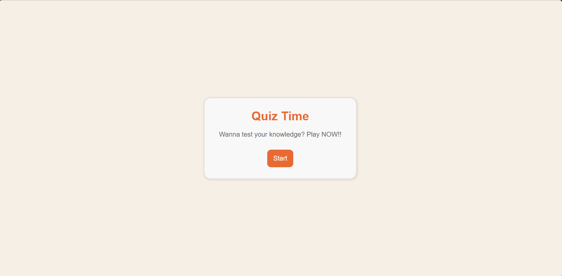 Quiz App Homepage